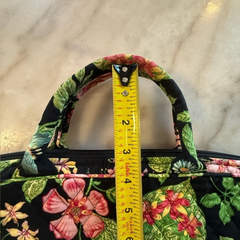 Vintage Vera Bradley Laptop Case Flowers Green Pink Botanica Print